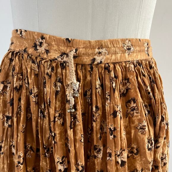 Vtg Revue Orange Boho Witchy Fairy Paisley Maxi Skirt Wmns L Hippy Cottagecore - Picture 2 of 10